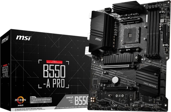 Micro Star International Computer B550-A PRO Moederbord Socket AMD AM4 Vormfactor ATX Moederbord chipset AMD® B550