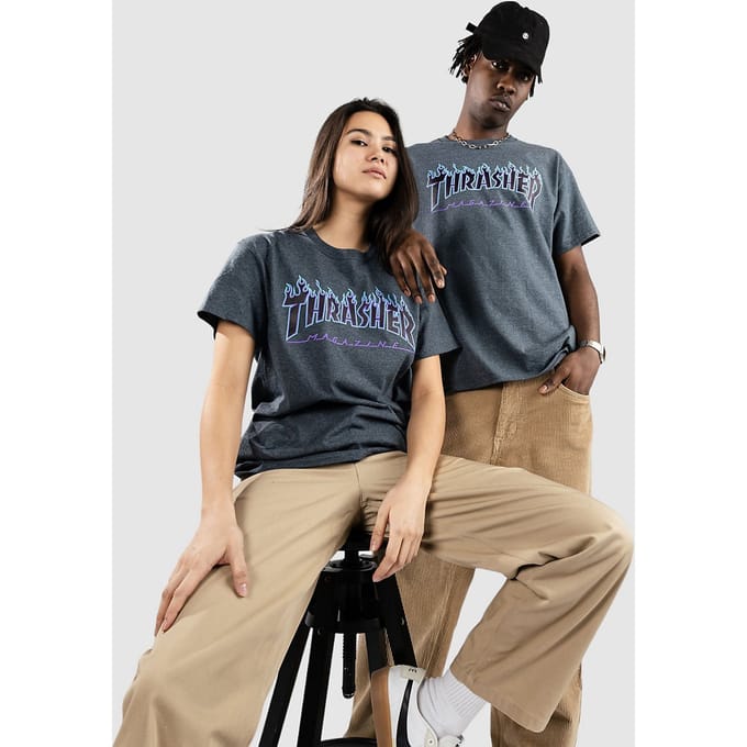 Thrasher Flame T-Shirt grijs