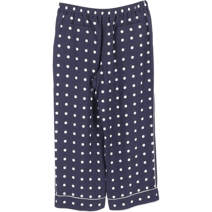 Valentino Garavani cropped pyjamabroek met stippen in marineblauwe zijde