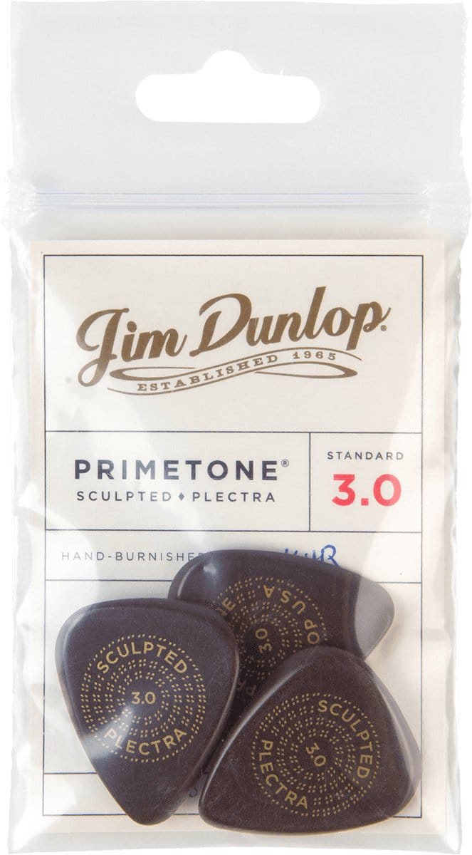 Jim Dunlop Primetone - Plectrums - Standard Smooth - Player's Pack 3 Stuks - 3,00 mm