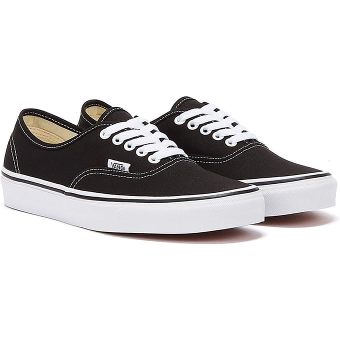 Vans Authentic Unisex Zwart Wit Canvas Vulcanised Skate Trainers