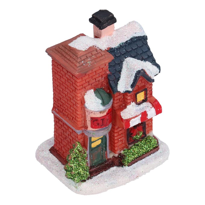 Kerst Hars Huis LED Warm Licht Micro Landschap Hars Huis Decoratie Kerstcadeau brown