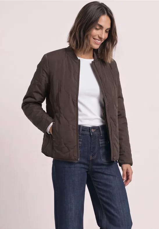 Blouson met doorgestikt patroon en ritssluiting