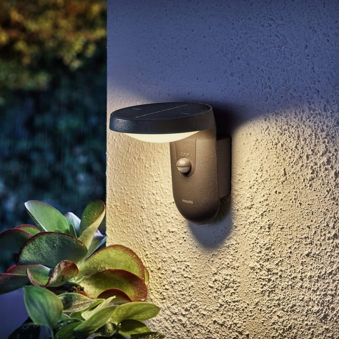Applique murale - PHILIPS - Tyla - a énergie solaire - Anthracite - Avec capteur - 1,2 W