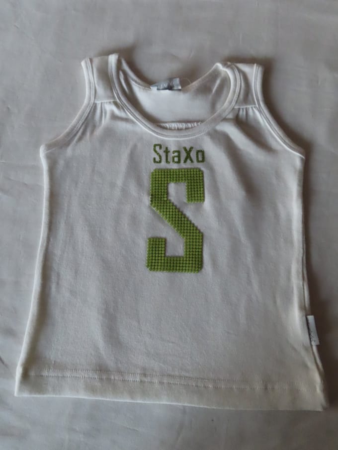 Topje - Meisje - Wit , groene S - 2 jaar 92