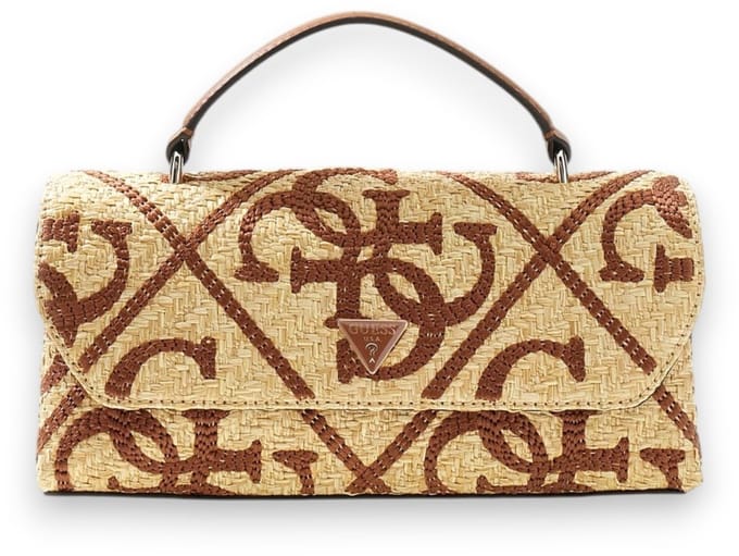 GUESS schoudertas handtas Kirsten Top Handle Flap Bag Natural / Caramel beige