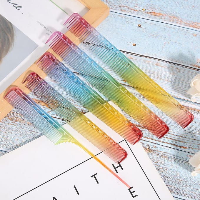5 pcs Peignes de Coupe de Cheveux Professionnels Peignes de Coiffure pour Salon Salon de Coiffure white