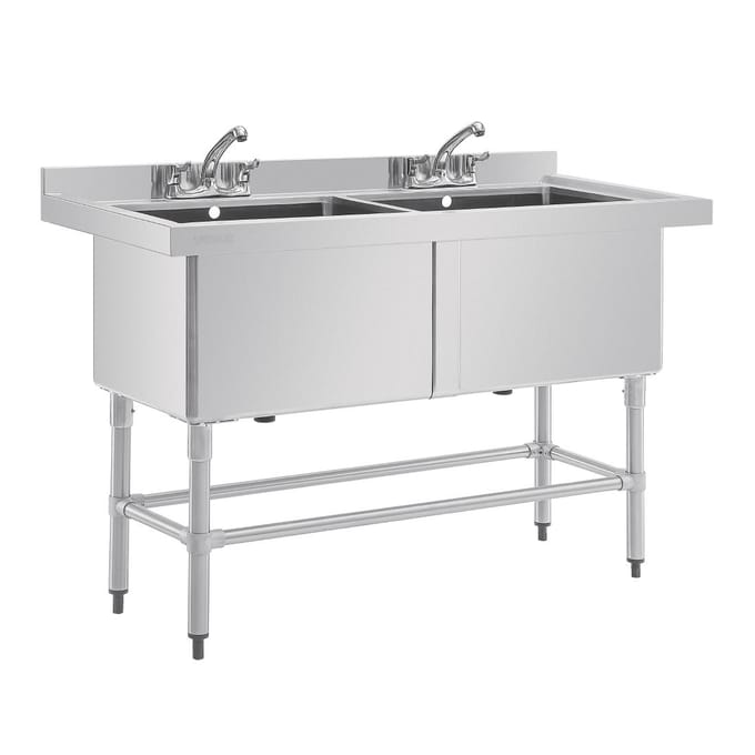 Vogue diepe dubbele RVS spoelbak