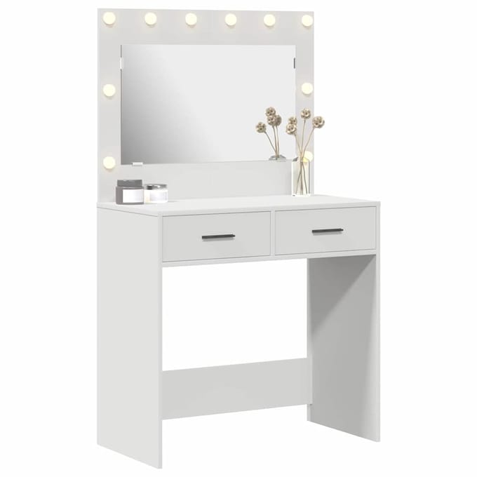 vidaXL - Kaptafel - Wit - 78,5 - x - 41 - x - 135 - cm - Bewerkt - hout