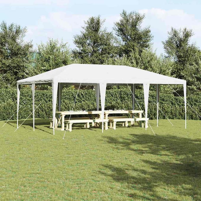 vidaXL - Partytent - Wit - 600 - x - 400 - x - 266 - cm - Polyethyleen - en - Staal