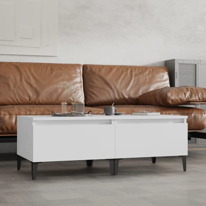 vidaXL - Bijzettafels - 2 - st - 50x46x35 - cm - bewerkt - hout - wit