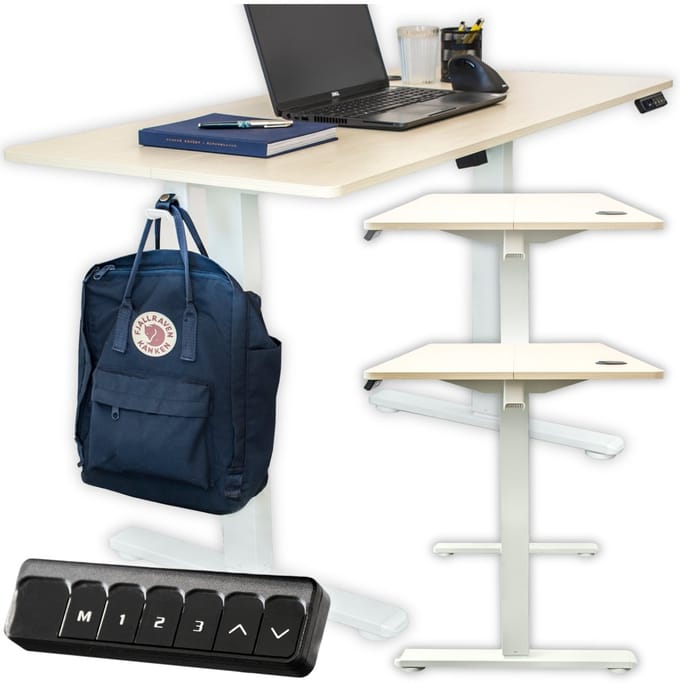 Becke - Verstelbaar Elektrisch Bureau - 120x60cm - Stil Motor - Ergonomisch