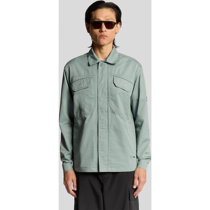 Lyle & Scott Multi Pocket Overshirt Cold Mint Taglia: M | Camicie Casual Outlet | Uomo | Ciano