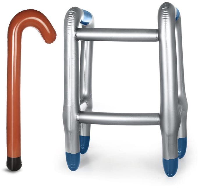 Dailygoods- Opblaasbare Loophulp - Opblaasbare Wandelstok - Kostuumaccessoire - Carnaval - Verstelbaar - Lichtgewicht