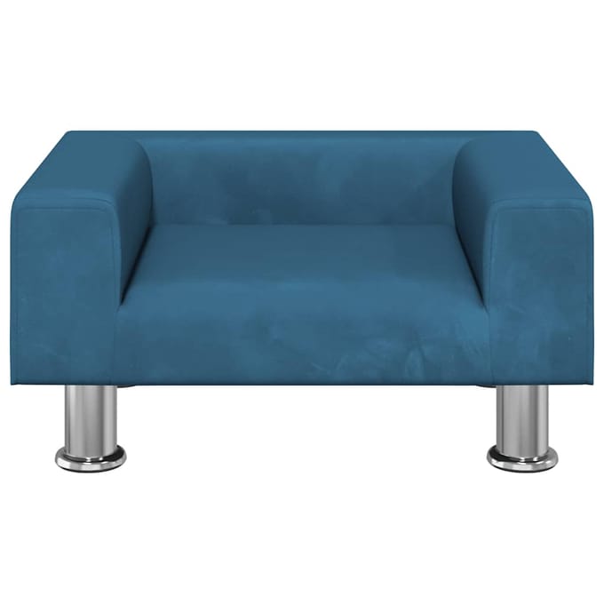 vidaXL - Kinderbank - 50x40x26,5 - cm - fluweel - blauw