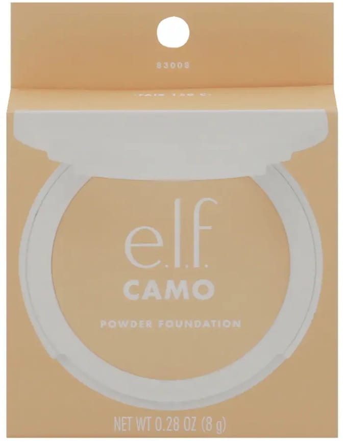 e.l.f. Camo Powder Foundation Fair 150C 8g – Buildable to Full Coverage – Inclusief Spons & Spiegel