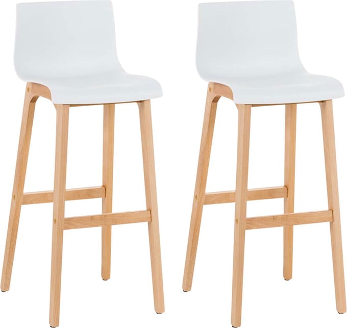 CLP Hover Set van 2 barkrukken - Kunststof wit