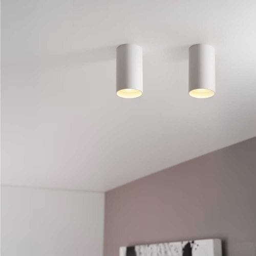 2x Canopus bianco s by LUSENZ - Cilindervormige opbouwspot in met mat witte coating