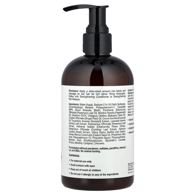 Schoonheid, Versterkende Shampoo, Biotine, Rozemarijn Munt, 355ml(12 fl oz) black