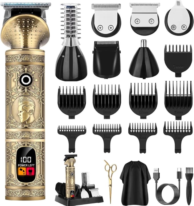 DVDSS® Baardtrimmer - Scheerapparaat - Verzorging - 7 in 1 - Goud Kleur