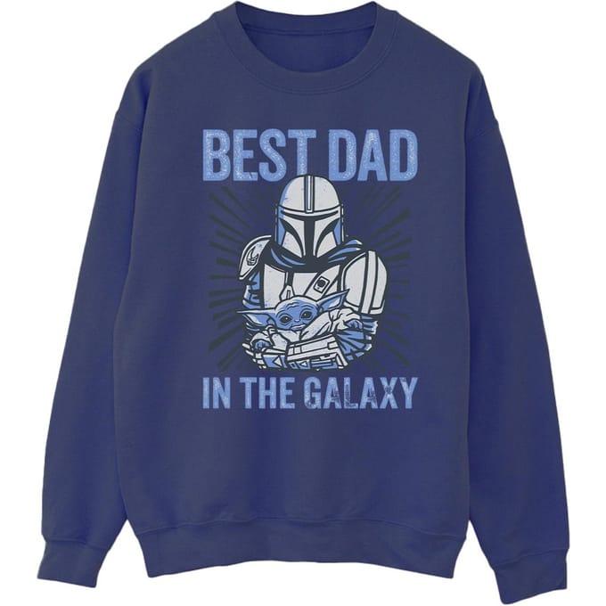 Star Wars Mandalorian Best Dad Galaxy Sweatshirt Heren (Marineblauw)