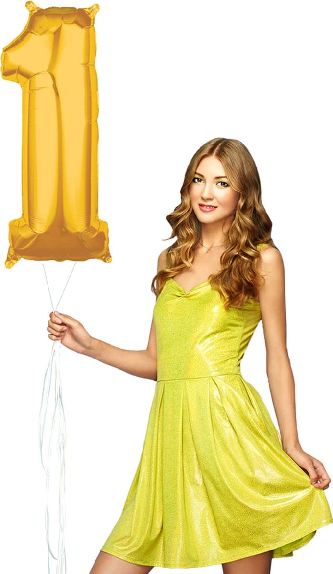 Globos Nordic Folieballon Nummer 1 66 Centimeter Goud