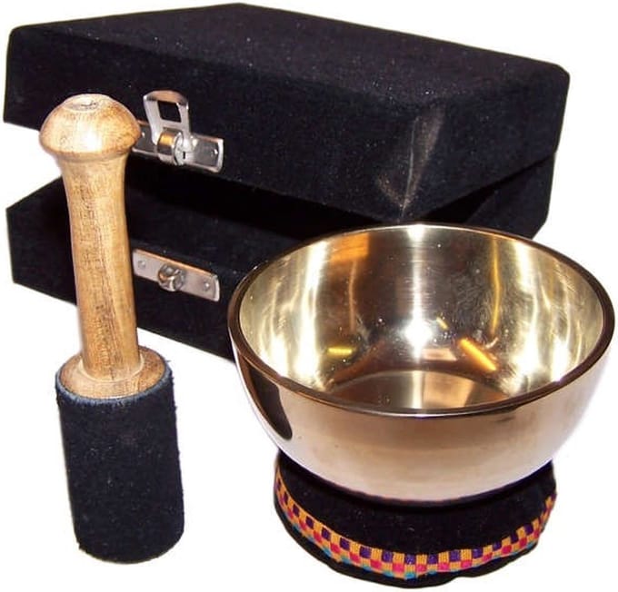 Klankschaal Cadeau Set - Zwart - Messing - 9cm