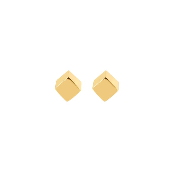 Goud Plated Blok Oorknopjes