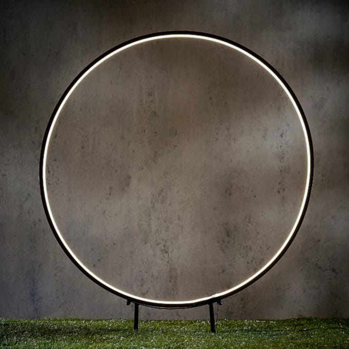 Luca Lighting Tuinsteker Neon Cirkel 60cm 185 LED Klassiek Wit – Zwart