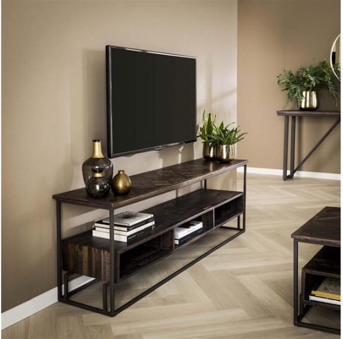 TV-meubel 160 Teca vine - Teakhout brownwash