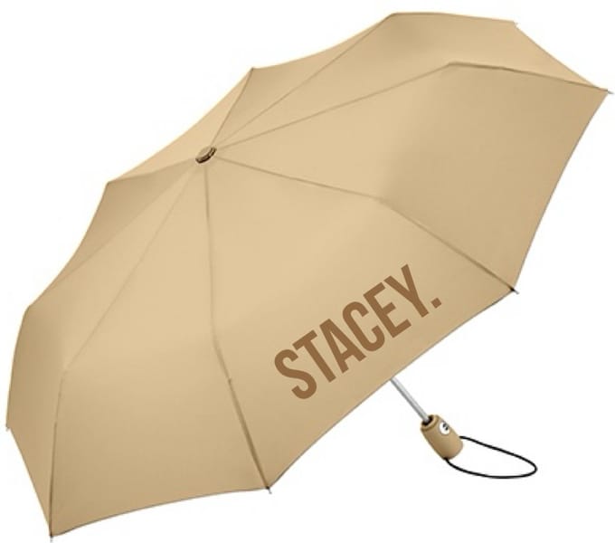 Paraplu met eigen naam-Leuk persoonlijk cadeau verjaardag Kerst Sinterklaas-Beige-Sand