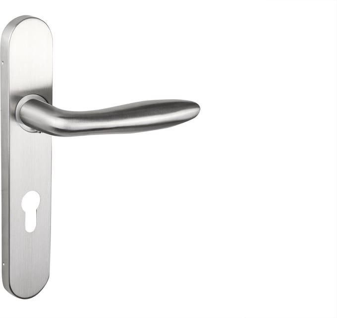 Lavuzo deurkruk Pratona RVS met afgerond schild PC72 | Per set | Deurklink met schild