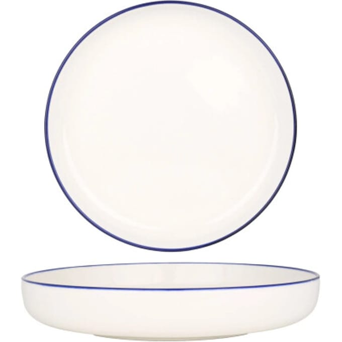 Rinart Diepbord - Blue Edge - Porselein - 19 cm (500cc) - set van 6