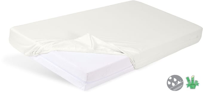 Waterdicht Bamboe Hoeslaken 90x200 cm Crème met Elastiek