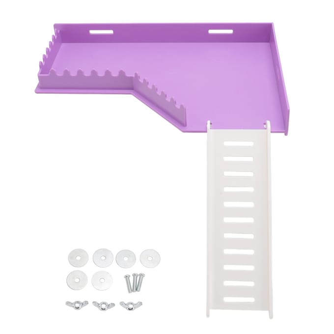 Hamsterplatform met Ladder voor Kooi Plezier Veilige Ruimtebesparende Multifunctionele Hamster Staanplatform pink