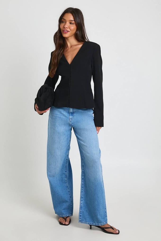 boohoo Dames Getailleerde Blazer Met Gecinchte Taille | Zwart | Maat: 42