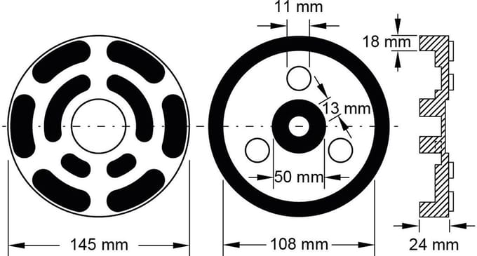KS TOOLS Rubberpad 17 voor Ravalioli / OMCN hefbruggen Ø 145 mm - 160.0493
