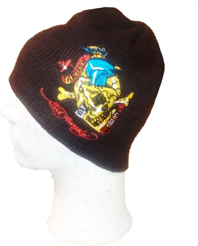 Ed Hardy Beany – Death Skull – Bruin - Muts