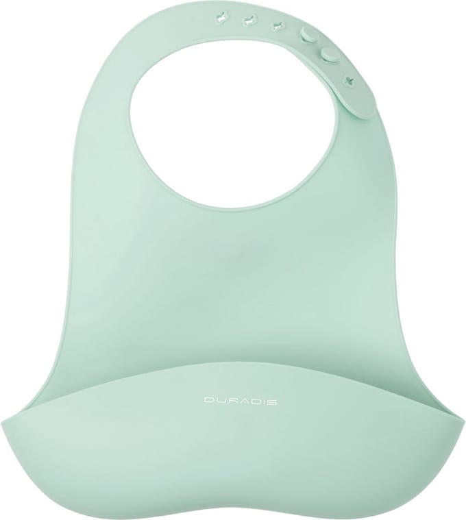 Duradis - Siliconen slabbetje met opvangbakje - Mint Green