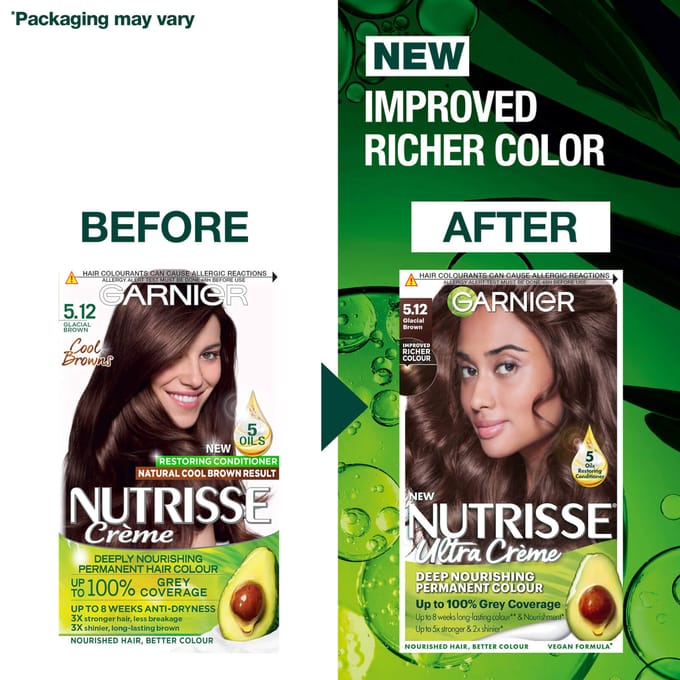 Garnier Nutrisse Permanente Haarverf (Verschillende tinten) - 5.12 Glacial Brown