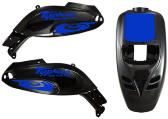 Piaggio Typhoon Stickerset - Hurricane - Blauw