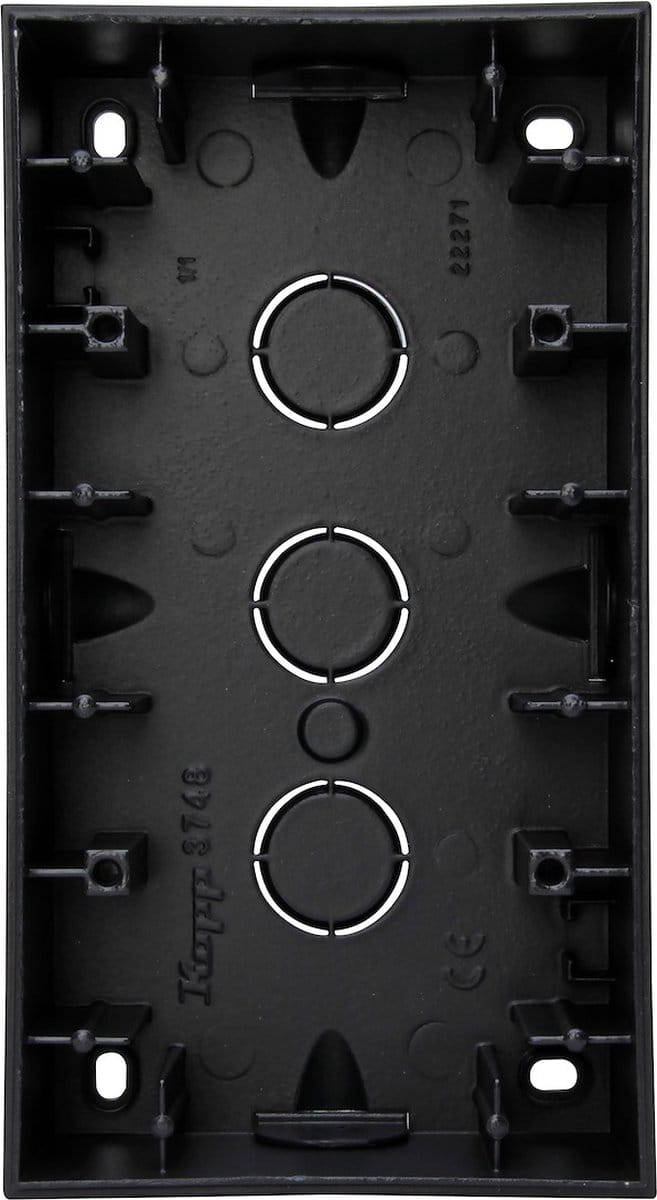 Kopp opbouwdoos 2-voudig - HK07 mat zwart (374850001)