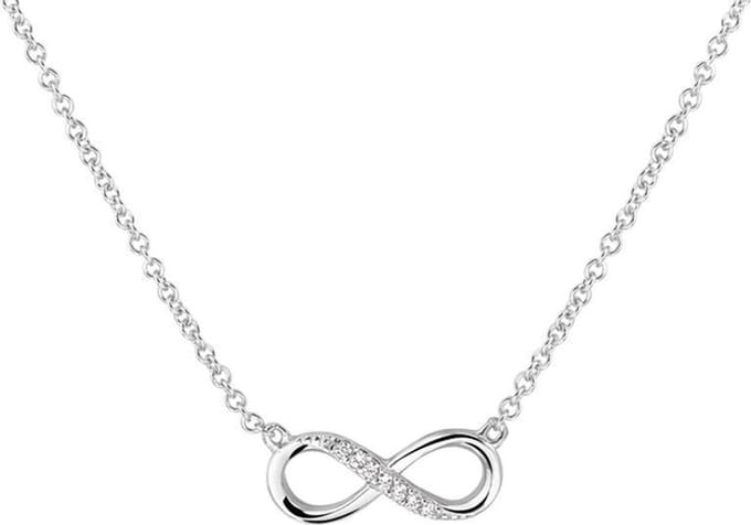 collier infinity zirkonia 1,2 mm 41 + 4 cm zilver gerhodineerd