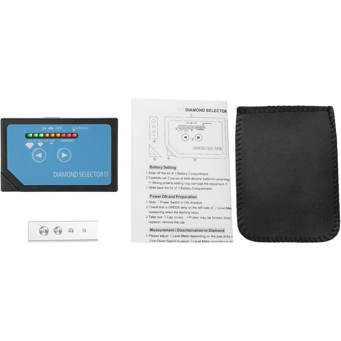 Praktisch Draagbaar Sieraden Testgereedschap Diamantselector III Met LED-indicator black