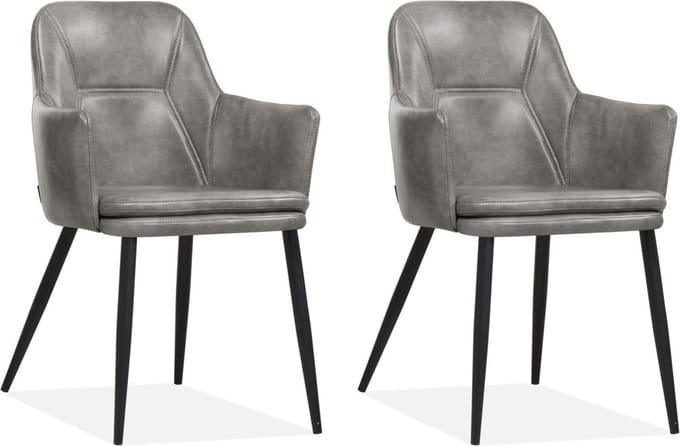 MX Sofa - Stoel Venz, kleur Lichtgrijs (set van 2 stoelen)