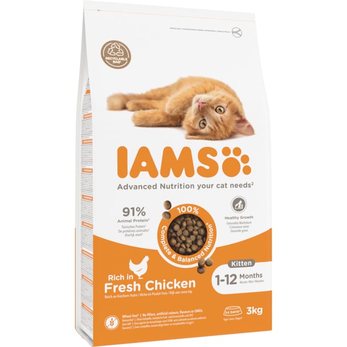 Iams Kitten & Junior Kip - Kattenvoer - 3 kg