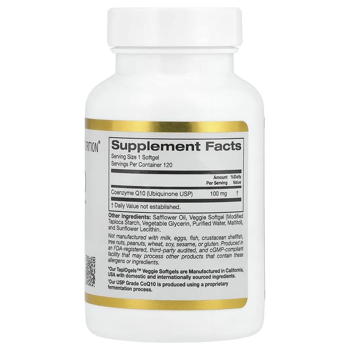 CoQ10, 100 mg, 120 plantaardige zachte capsules