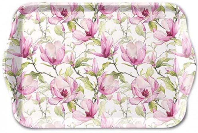 Tray Melamine 13x21cm, Blooming magnolia