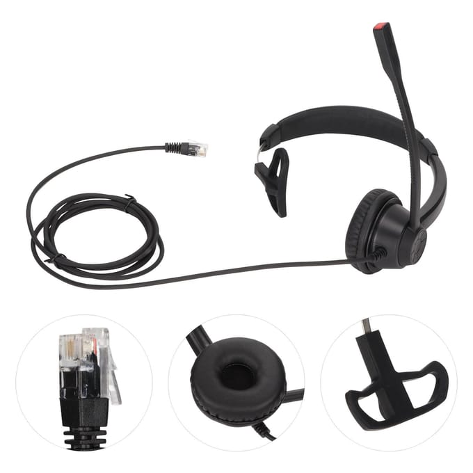 RJ9 Telefoon Headset Ruisonderdrukkend Unilateraal Bedraad Zakelijk Hoofdkussen met Microfoon voor Vaste Lijn