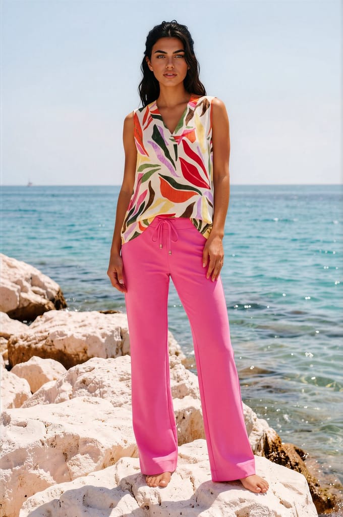 MI PIACE - Travel Broek Straight 202089 Rose - Maat : S